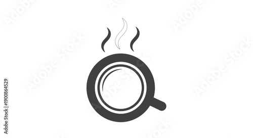 Steaming hot coffee cup icon design.