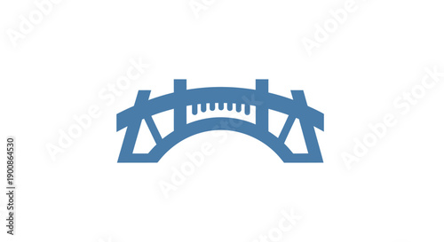 Steel arch bridge structure.