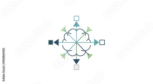 Stylized Circular Diagram with Arrows Shapes.