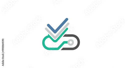Stylized Checkmark Logo Design Element.