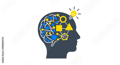 Thinking Brain with Creative Ideas.