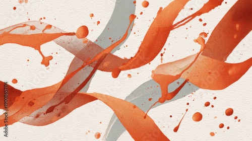 Abstract Colorful Flowing Ribbons with Soft Pastel Gradient and Watercolor Texture Background