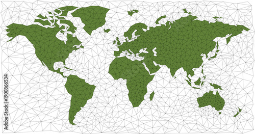 Triangles world map background illustration of world map made up of mesh of triangle shapes