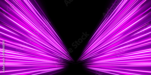Pink neon speed corridor with radiant light streaks, sparkling particle trails and dynamic cyber speed vector

