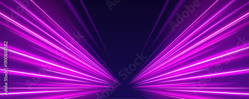 Rose-colored glowing speed corridor with flowing particle streaks, sparkling neon motion and cyber futuristic vibe vector
