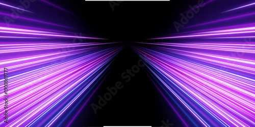 Bright pink futuristic highway with flowing light streaks, sparkling particle trails and glowing acceleration effect vector
