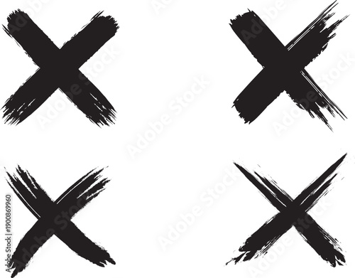 Brush Stroke Cross Wrong Mark 