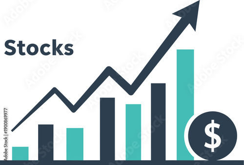 Stock Market Growth Icons: Trading, Investment, Finance, Success