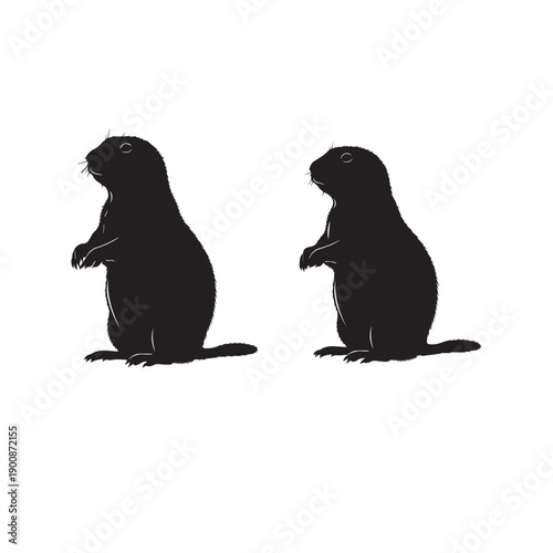 Black and White Prairie Dog Vector Set
Prairie Dog Silhouette Collection Minimal Illustration
Prairie Dog Animal Silhouette Set Black White