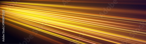 Fiery orange neon highway with glowing motion trails, blazing speed lines, radiant energy streaks and fast dynamic background vector