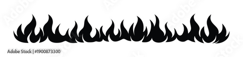 Flame fire border frame silhouette template vector illustration clipart