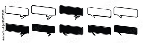 set of section title headline speech chatting box