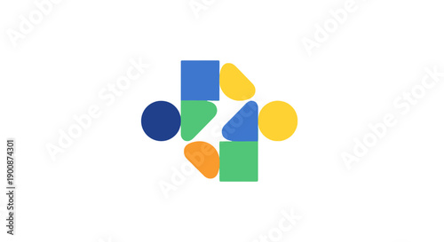 Colorful geometric shapes mosaic pattern.