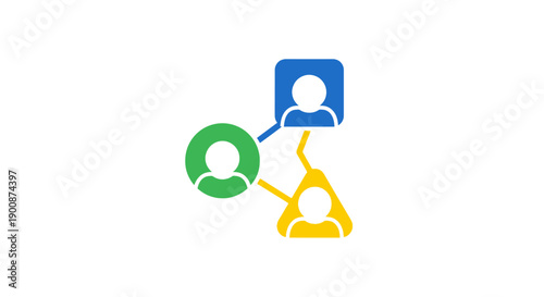 Colorful Icons Representing People and Connection.