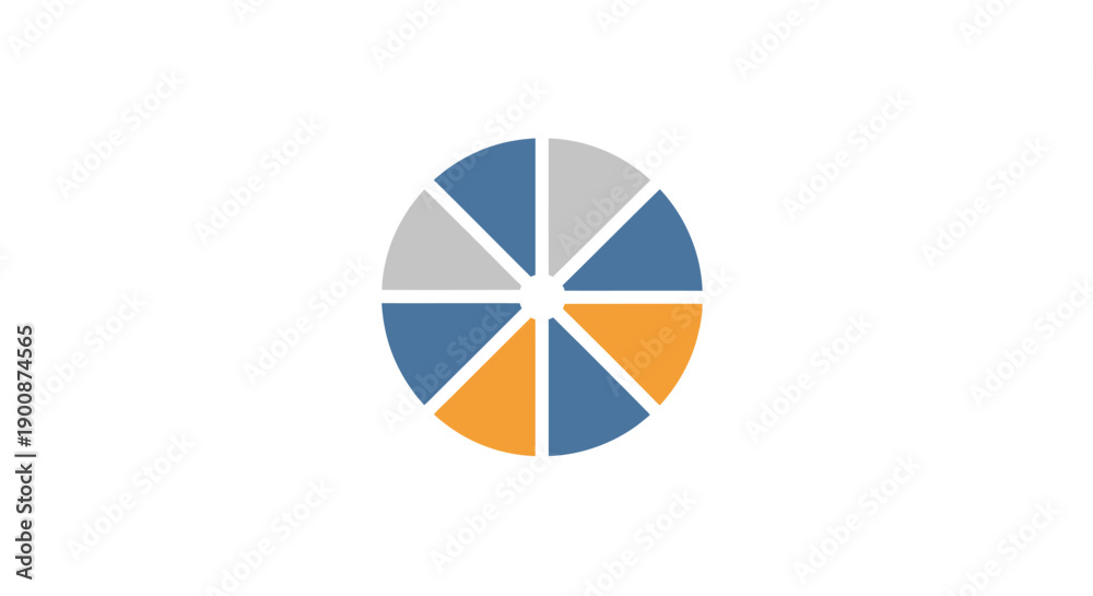 Fototapeta premium Colorful pie chart graph sections.