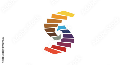 Colorful Paint Swatches Arranged in Spiral.