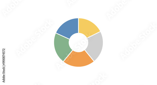 Colorful pie chart graph sections.