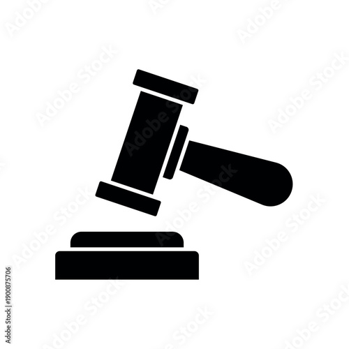 Justice icon, isolated on white background.