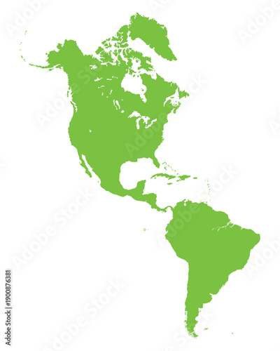 Map of North and South America, sign silhouette. World Map Globe. Vector Illustration isolated on transparent background. American continent.