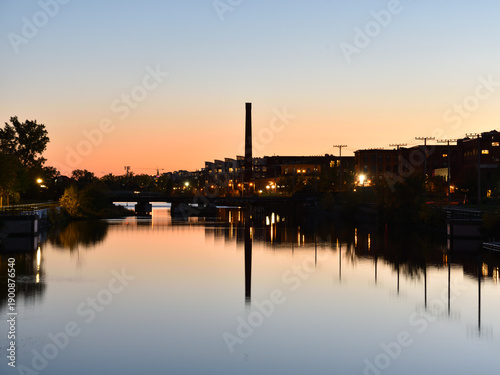 Montreal’s Lachine Canal at Dusk Quebec, Canada