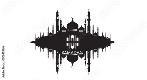 Ramadan Village Mosque Silhouette at Dusk