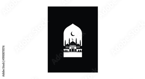 Ramadan Island Mosque Silhouette at Dusk