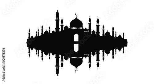 Ramadan Mosque Silhouette Old Town Skyline