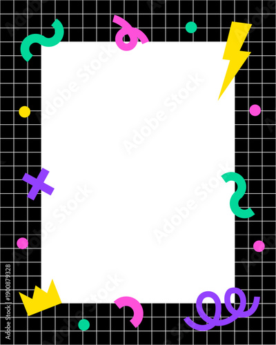 黒グリッド　平成ポップスタンプ　たて長