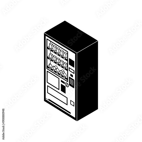 Vending Machine Vector Illustration | Automatic Snack and Drink Dispenser | Retail Machine Design