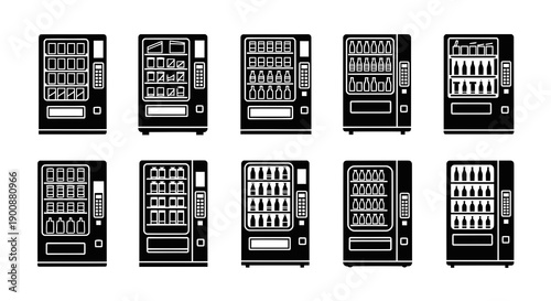 Vending Machine Vector Illustration | Automatic Snack and Drink Dispenser | Retail Machine Design