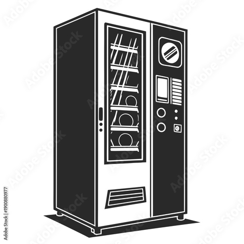 Vending Machine Vector Illustration | Automatic Snack and Drink Dispenser | Retail Machine Design