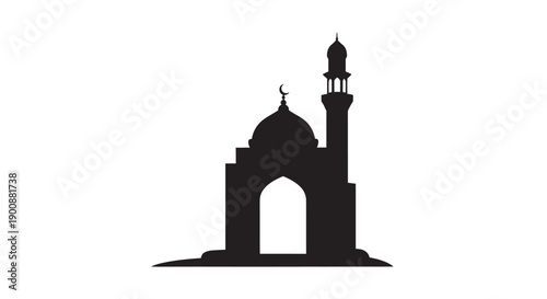 Ramadan Mosque Silhouette Sticker Element