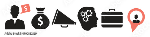  set of various business icons
