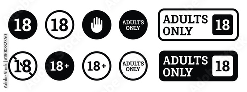 under adults only warning signs black on a white 