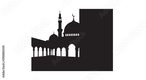 Modern Urban Mosque Ramadan Silhouette Cutout