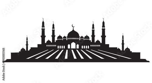 Ramadan Mosque Island Silhouette Wall Art