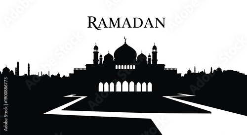 Ramadan Mosque Silhouette Emblem Icon