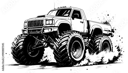Vintage military off road 4x4 jeep vector illustration
