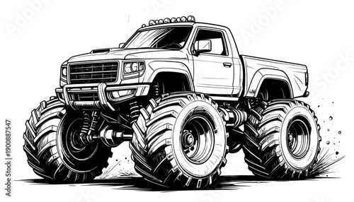 A cute vector cartoon car styled like a small red and green farm tractor vehicle