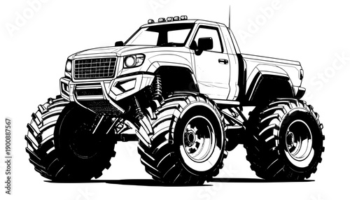 Red vintage farm tractor truck toy illustration with wheels and engine isolated on white background