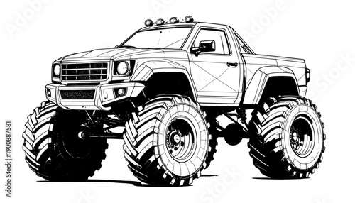 A green cartoon style military truck and tractor vehicle illustration isolated on a white background