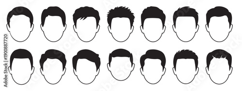  fifteen black and white illustrations of mens hairstyles