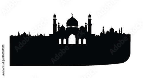 Ramadan Mosque Cityscape Silhouette Poster Art