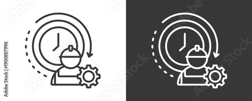 Full Time Icon Set Vector Collection Isolated In Black And White