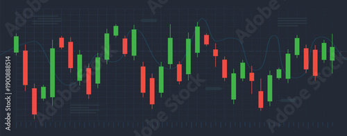 Stock Market Candlestick Financial Analysis illustration
