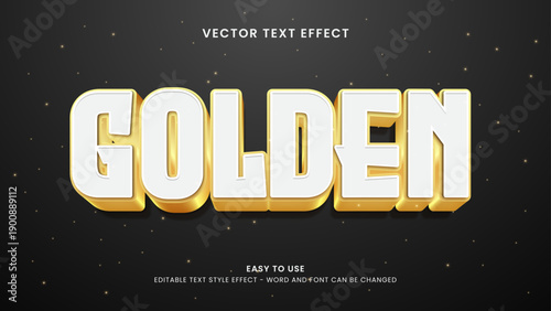 gold editable text effect 3d vector