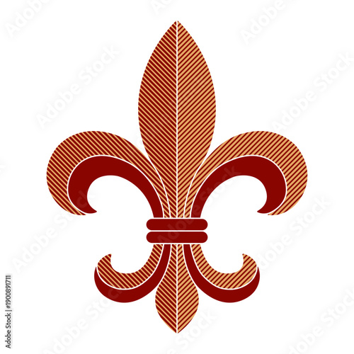 Fleur de lis heraldic lily hatched ornament clip art