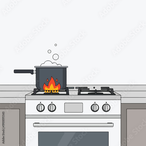 gas stove on the stove