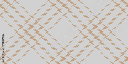 Decoration texture pattern check, printout plaid background tartan. Tile fabric vector textile seamless in light gray and orange colors.