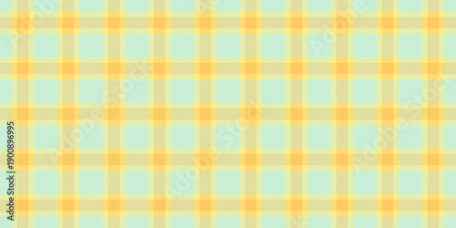 Relief vector texture background, garment check tartan pattern. Underwear plaid textile fabric seamless in light and yellow colors.